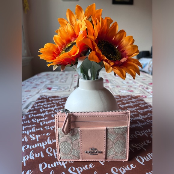 πππ COACH MINI SKINNY ID CASE IN SIGNATURE JACQUARD πππ NWT πππ - Picture 3 of 16